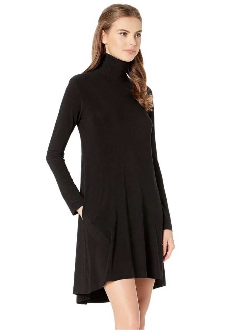 Norma Kamali Long Sleeve Turtle Swing Dress